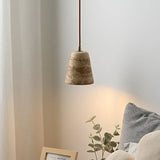 Wabi Sabi Marble Travertine Stone Pendant Lights, Ø 10cm, Natural Stone LED Ceiling Light