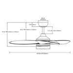 Maxi Ceiling Fan Silent 132 cm (52”) with LED Light