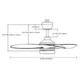 Maxi Ceiling Fan Silent 132 cm (52”) with LED Light