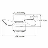 Almaga Silent Ceiling Fan 61 cm (24”) with LED Light