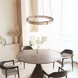 Elegant Ringo Travertine Stone Pendant Lights, Ø 40cm, Natural Stone Ring Chandelier LED Ceiling Light