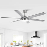 60" DC Motor 6 Blades Modern Downrod Mount Ceiling Fan with Remote Control - Parrot Uncle UK
