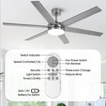 60" DC Motor 6 Blades Modern Downrod Mount Ceiling Fan with Remote Control - Parrot Uncle UK