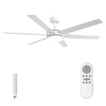 60" DC Motor 6 Blades Modern Downrod Mount Ceiling Fan with Remote Control - Parrot Uncle UK