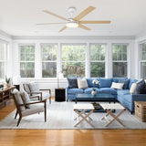 60" DC Motor 6 Blades Modern Downrod Mount Ceiling Fan with Remote Control - Parrot Uncle UK