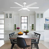 60" DC Motor 6 Blades Modern Downrod Mount Ceiling Fan with Remote Control - Parrot Uncle UK