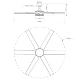 60" DC Motor 6 Blades Modern Downrod Mount Ceiling Fan with Remote Control - Parrot Uncle UK