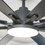 72 Inch Elbe Modern Downrod Mount Ceiling Fan with Light and Remote Control - Parrot Uncle UK