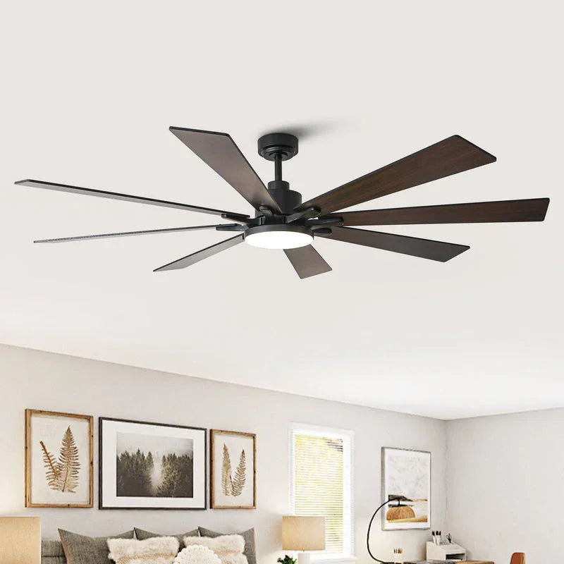 72 Inch Elbe Modern Downrod Mount Ceiling Fan with Light and Remote Control - Parrot Uncle UK