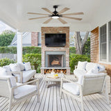 72 Inch Elbe Modern Downrod Mount Ceiling Fan with Light and Remote Control - Parrot Uncle UK