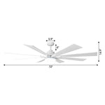 72 Inch Elbe Modern Downrod Mount Ceiling Fan with Light and Remote Control - Parrot Uncle UK