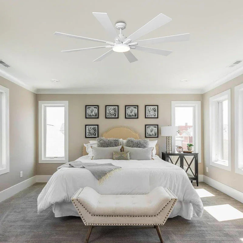 189cm (72") Elbe Modern Downrod Mount Ceiling Fan with Light and Remote Control