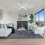 72 Inch Elbe Modern Downrod Mount Ceiling Fan with Light and Remote Control - Parrot Uncle UK