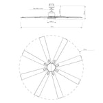 72 Inch Elbe Modern Downrod Mount Ceiling Fan with Light and Remote Control - Parrot Uncle UK