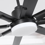 84 Inch 100 Inch Black HVLS Fan LED Large Ceiling Fan with Remote Control - Parrot Uncle UK