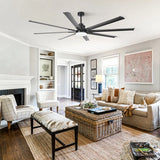 84 Inch 100 Inch Black HVLS Fan LED Large Ceiling Fan with Remote Control - Parrot Uncle UK