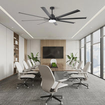84 Inch 100 Inch Black HVLS Fan LED Large Ceiling Fan with Remote Control - Parrot Uncle UK