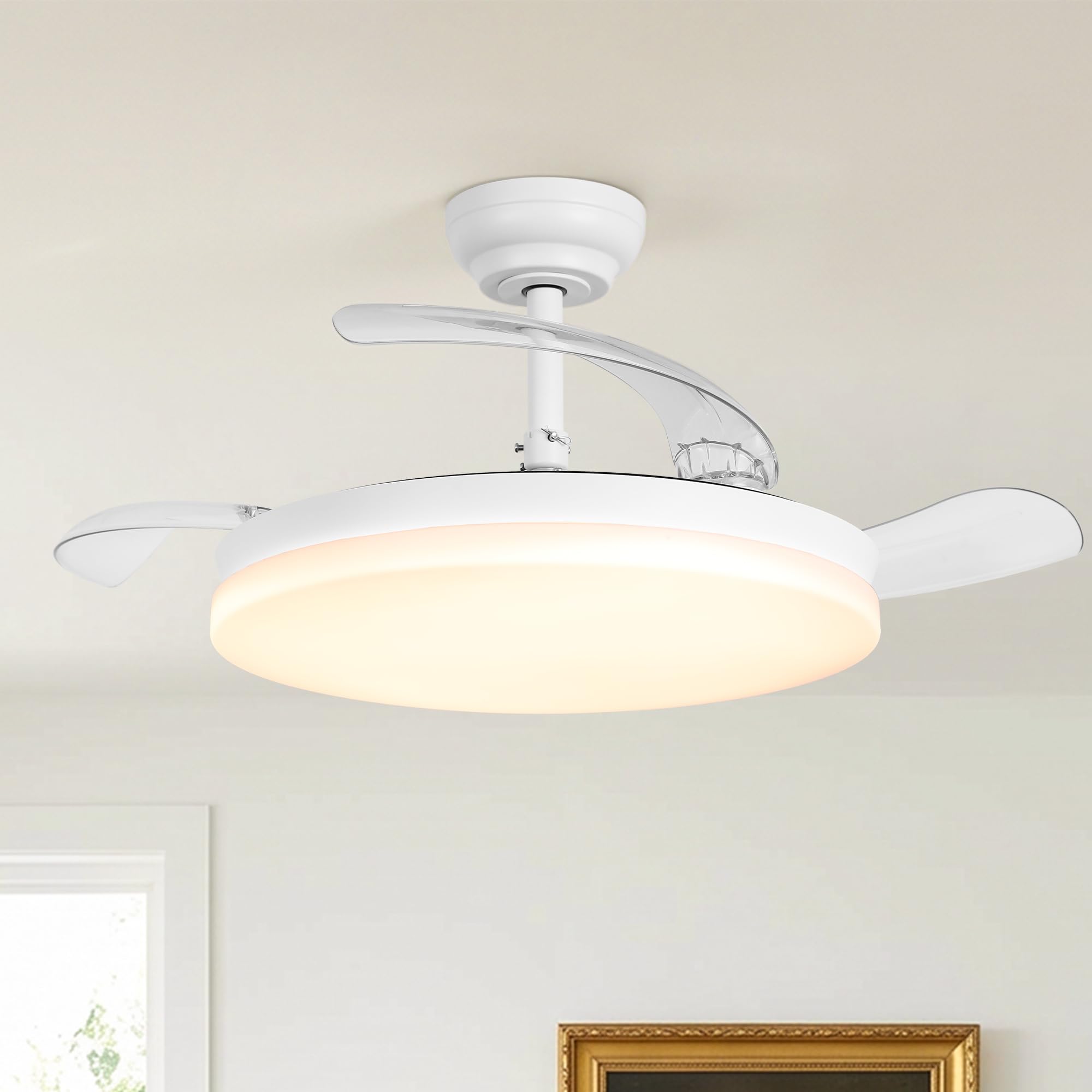 Cielo Ultra-Quiet DC Motor Ceiling Fan Ø100 cm with 3 Retractable Blades and LED Light