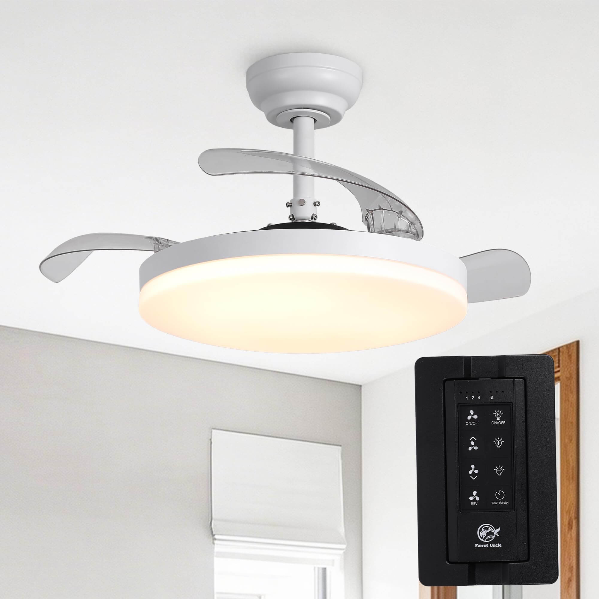 Raydon Ultra-Quiet DC Motor Ceiling Fan Ø106 cm with Retractable Blades and LED Light
