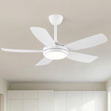 Ella Quiet Ceiling Fan White 106cm (42”) with 5 Blades and LED Light