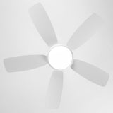 Ella Quiet Ceiling Fan White 106cm (42”) with 5 Blades and LED Light