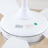 Ella Quiet Ceiling Fan White 106cm (42”) with 5 Blades and LED Light