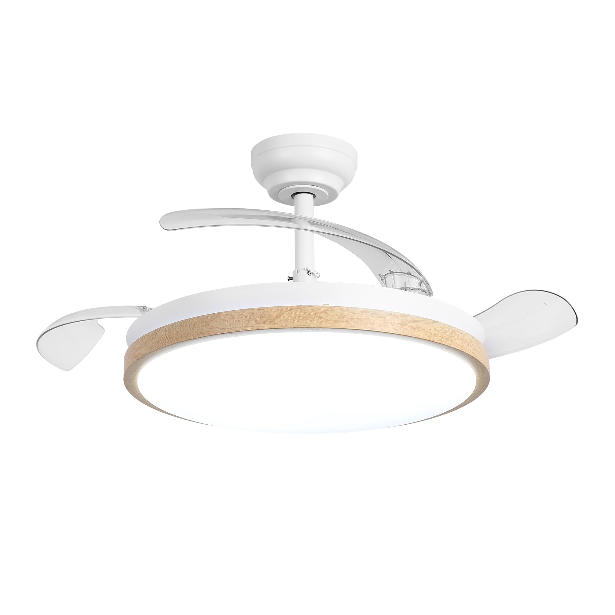Luzia Ultra-Quiet Ceiling Fan Ø106 cm with 3 Retractable Blades and LED Light