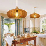 Rustic Farmhouse Wooden Pendant Light for Kitchen Island