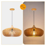 Rustic Farmhouse Wooden Pendant Light for Kitchen Island