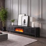 Noxen 115''/292cm Living Room TV Stand with 36''/91cm Recessed Electric Fireplace