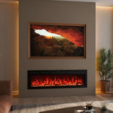 Modern Wall-Mount and Recessed Electric Fireplace, 13 Flame Colours, App & Remote Control