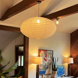 DOME Oval Ø 60 cm Linen Pendant Light Scandinavian Japandi Natural Ceiling Light