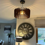 Handmade Mid Century Modern Wood Pendant Light