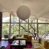 Handcrafted LUNA Ø 50 cm Off-White Linen Pendant Light Shade Scandinavian Japandi Natural Lighting Fixture