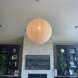 EMPIRE Off-White Ø 50 cmLinen Pendant Lamp Shade Scandinavian Japandi Natural Lighting Fixture