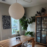 Handcrafted LUNA Ø 50 cm Off-White Linen Pendant Light Shade Scandinavian Japandi Natural Lighting Fixture