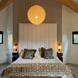 EMPIRE Off-White Ø 50 cmLinen Pendant Lamp Shade Scandinavian Japandi Natural Lighting Fixture