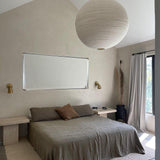 EMPIRE Off-White Ø 50 cmLinen Pendant Lamp Shade Scandinavian Japandi Natural Lighting Fixture