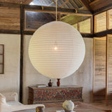 Handcrafted LUNA Ø 50 cm Off-White Linen Pendant Light Shade Scandinavian Japandi Natural Lighting Fixture