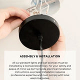 Handcrafted LUNA Ø 50 cm Off-White Linen Pendant Light Shade Scandinavian Japandi Natural Lighting Fixture