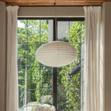 DOME Oval Ø 60 cm Linen Pendant Light Scandinavian Japandi Natural Ceiling Light