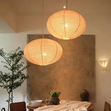 DIXON Oval Ø 60 cm Linen Pendant Light Scandinavian Japandi Natural Lighting Fixture