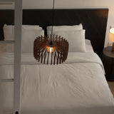 Handmade Mid Century Modern Wood Pendant Light