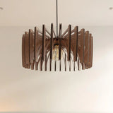 Handmade Mid Century Modern Wood Pendant Light