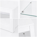Lumio 168cm/66" White LED TV Stand with Electric Fire Fits Up to 75" TVs with LED Shelf Lighting