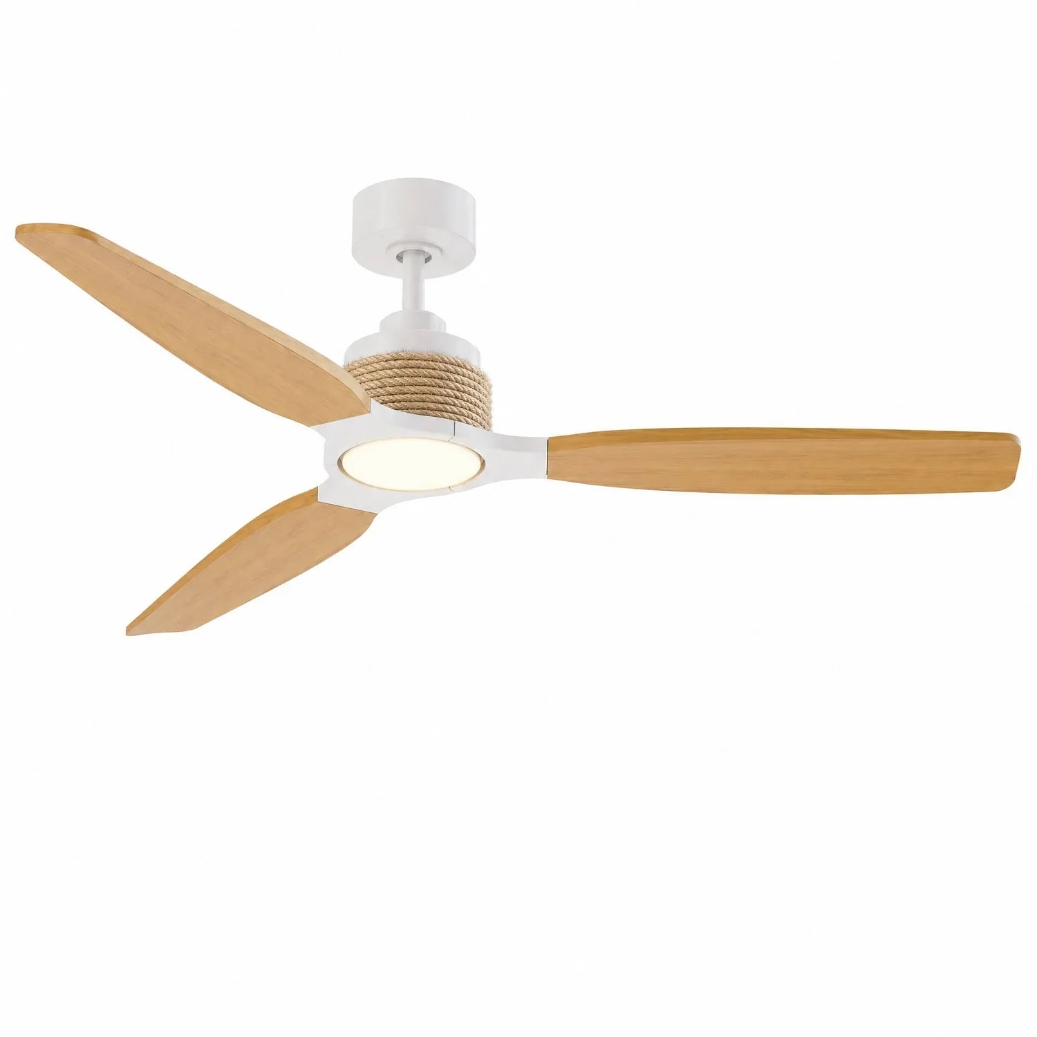 Louise White/Natural Wood Ceiling Fan Ø142 cm with 100% Solid Wood Blades