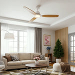 Louise White/Natural Wood Ceiling Fan Ø142 cm with 100% Solid Wood Blades