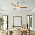 Louise White/Natural Wood Ceiling Fan Ø142 cm with 100% Solid Wood Blades
