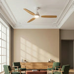 Louise White/Natural Wood Ceiling Fan Ø142 cm with 100% Solid Wood Blades