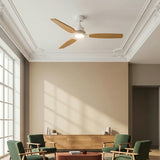 Louise White/Natural Wood Ceiling Fan Ø142 cm with 100% Solid Wood Blades